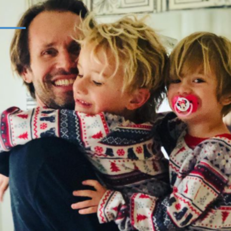 Actor Tobias Jelinek with his children