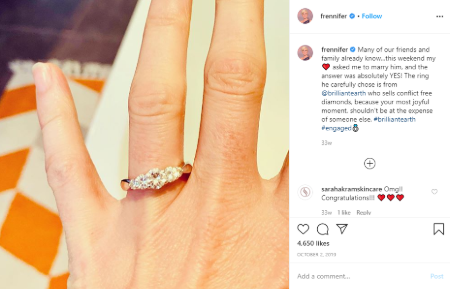 Jennifer Robertson made her engagement public via this Instagram post