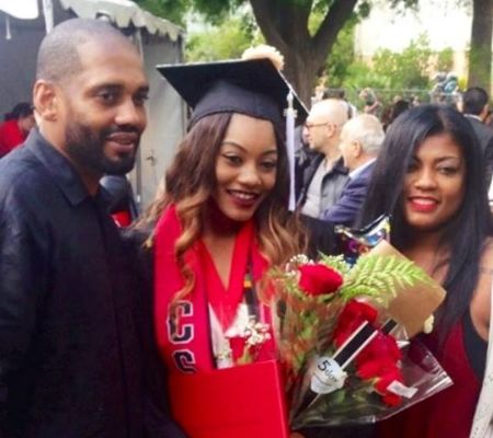 Alysia Rogers with her daughter and the father 