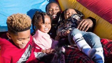 Kalea Marie Cephus with her father and siblings