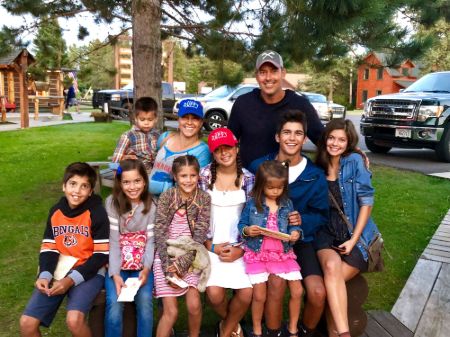 Rachel Campos-Duffy with husband Sean Duffy and their eight children (youngest daughter missing from photo)