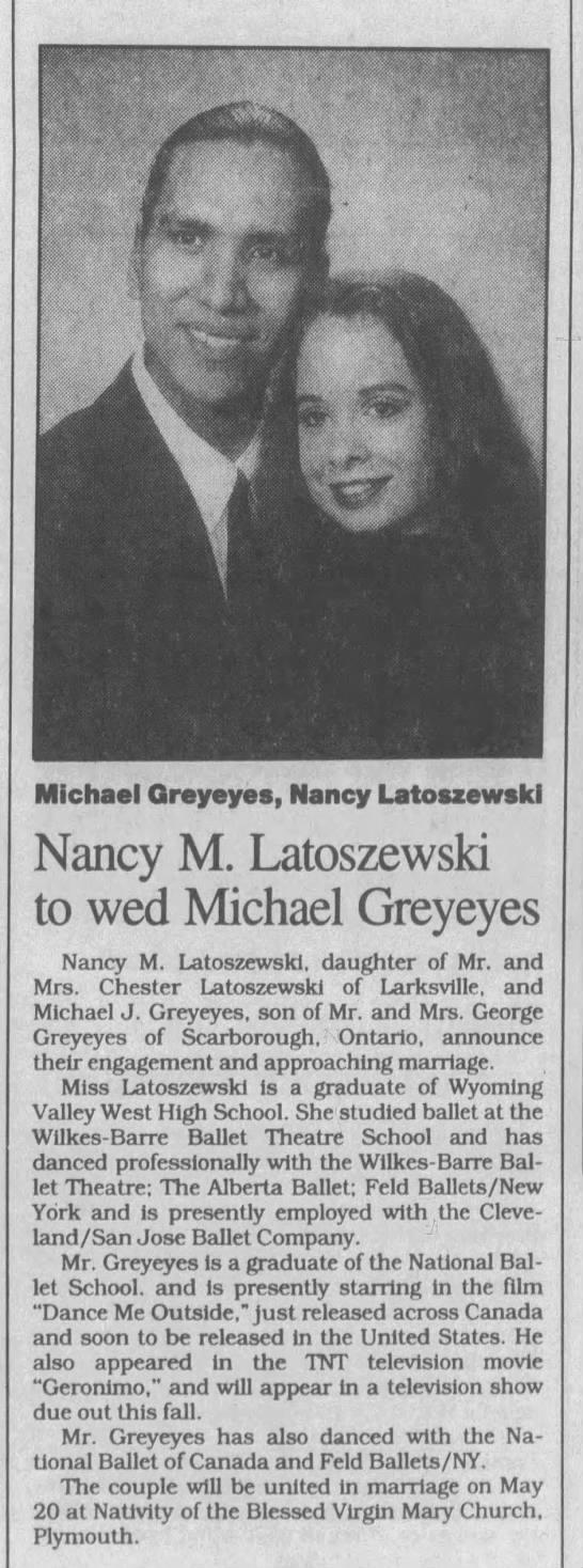 Nancy Latoszewski- Truth About Michael Greyeyes' Wife